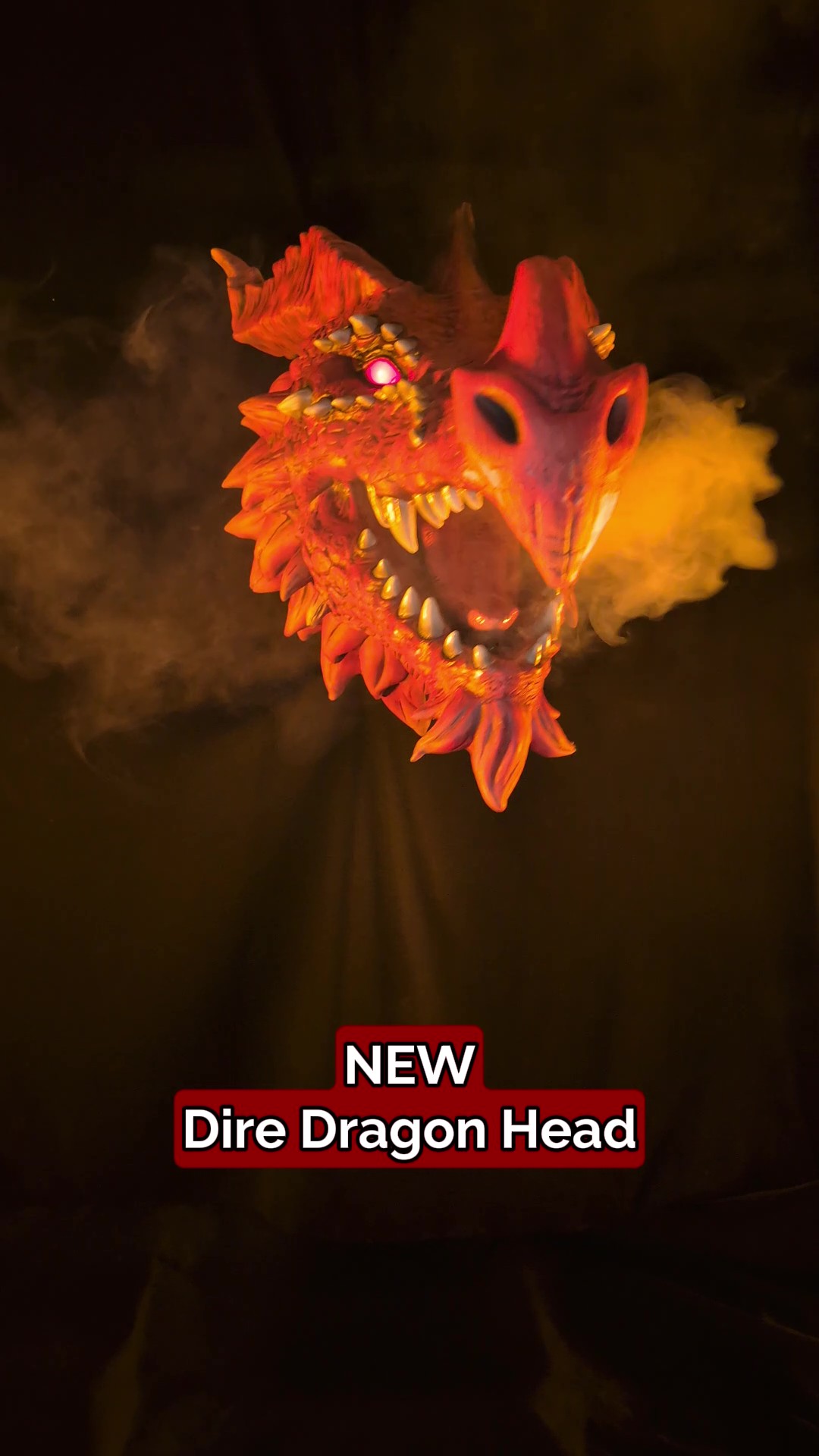 The Dire Dragon's Head Brick Thunder Actor-matonic is a monstrous addition to any Halloween setup! With glowing eyes, lifelike movements, and deep, thunderous roars, this animatronic is perfect for fantasy-themed haunts and spooky lairs. Dare to face the beast—if you can handle the terror!